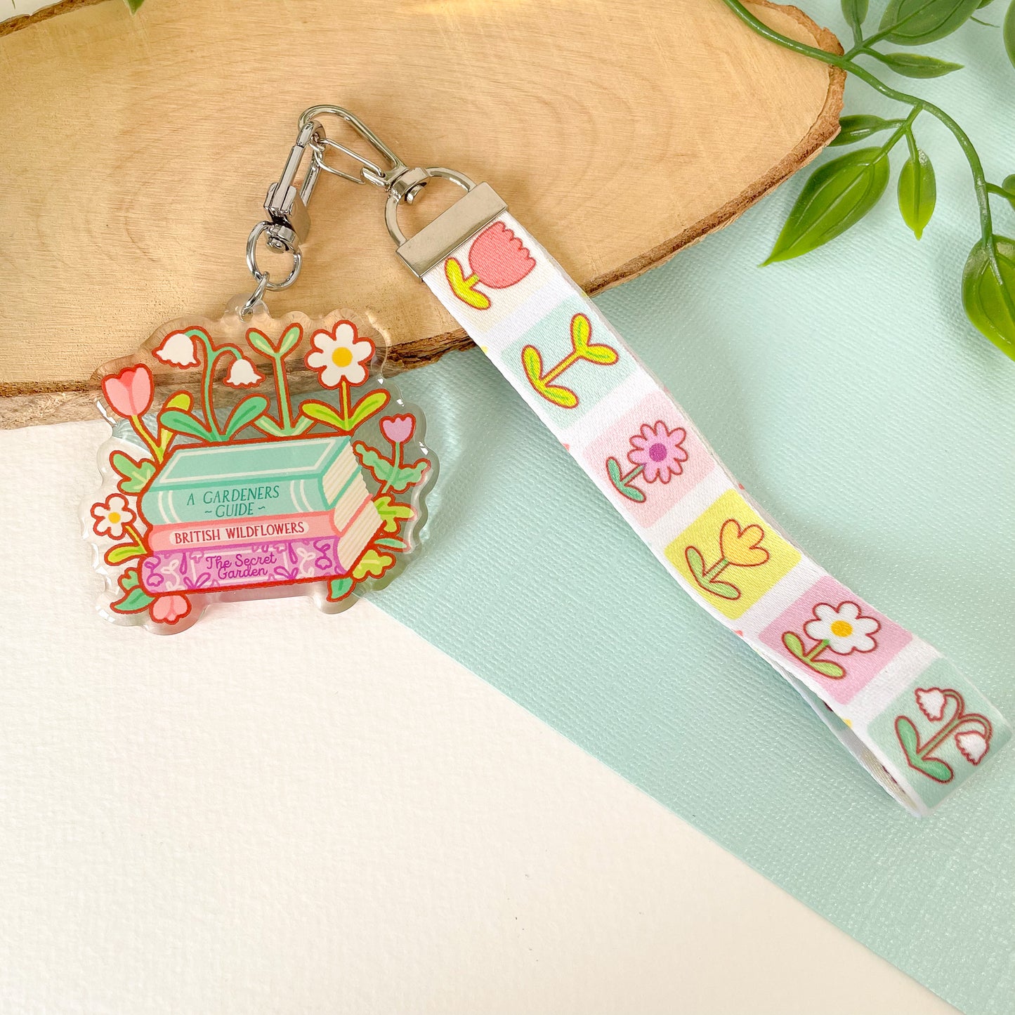 Books & Flowers - Lanyard Keychain