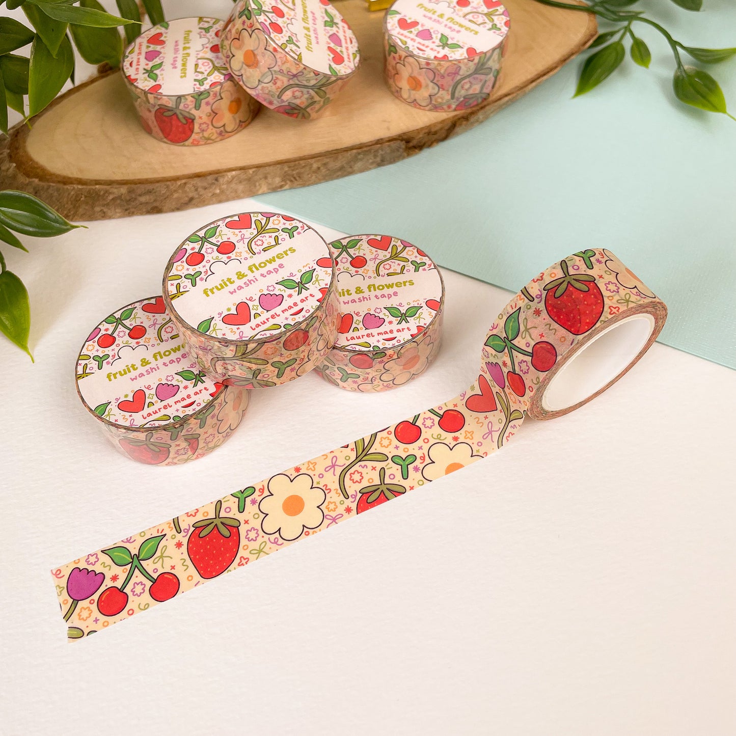 Fruit & Flowers - Chunky Washi Tape