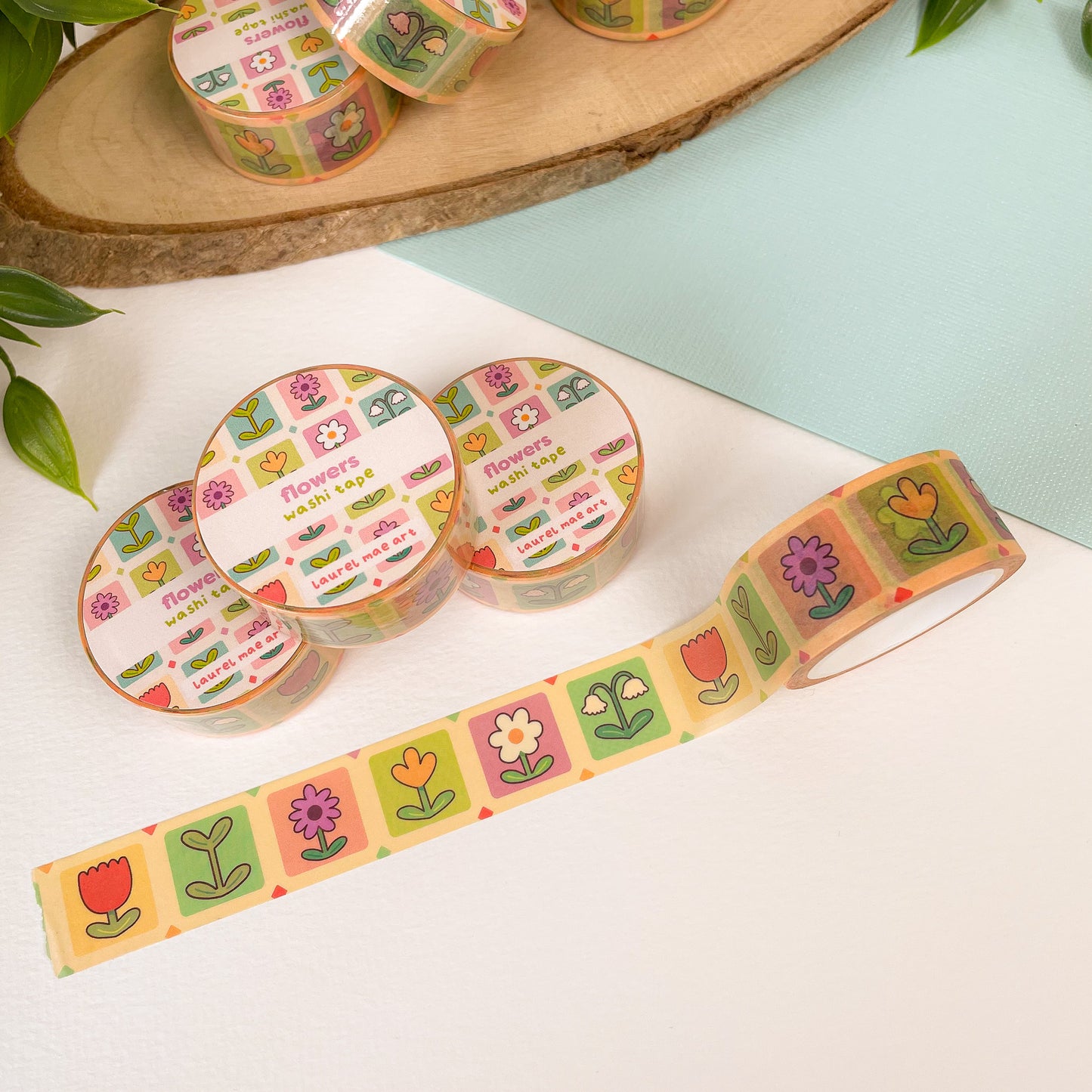 Flowers - Chunky Washi Tape