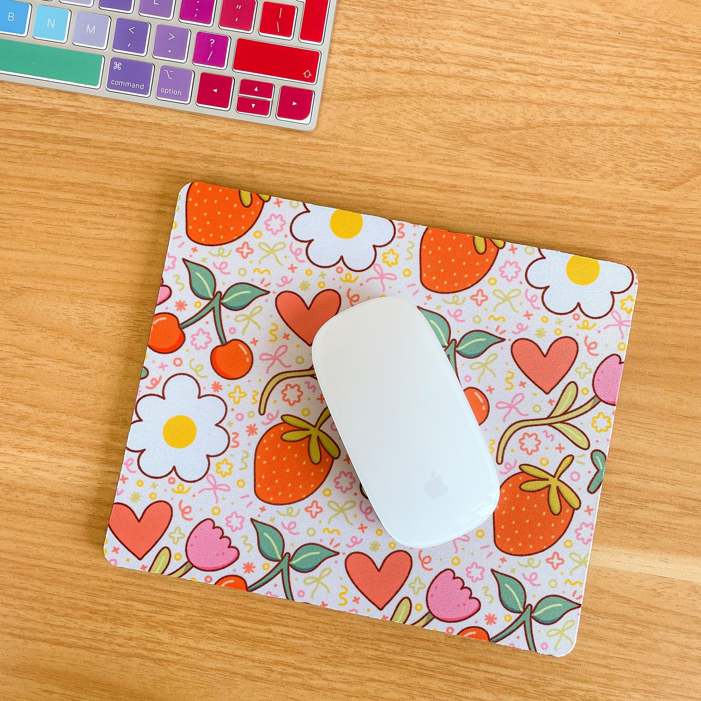 Fruit & Flowers - Rectangle Mouse Mat