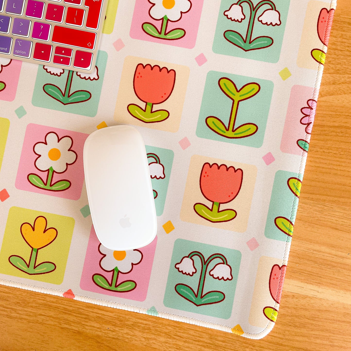 Flowers Pattern - Large Gaming Mouse Mat