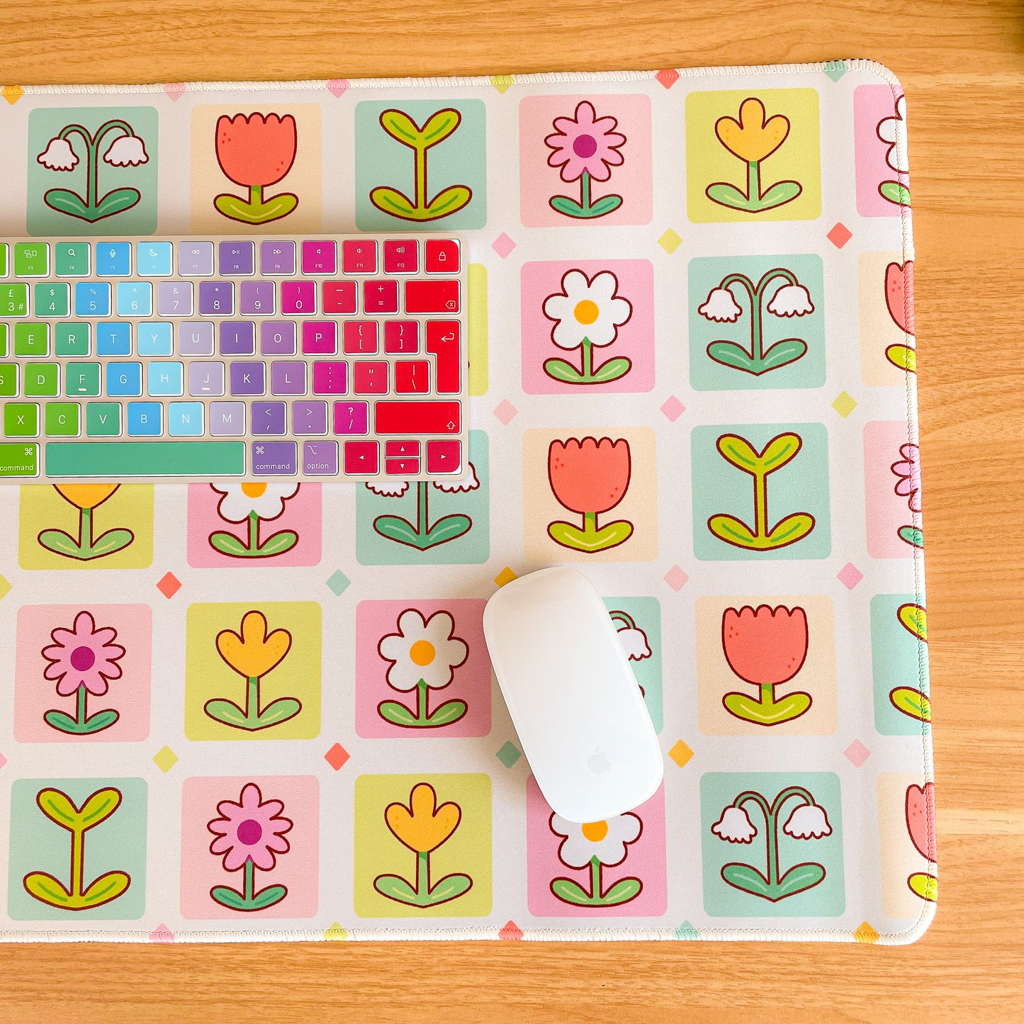 Flowers Pattern - Large Gaming Mouse Mat