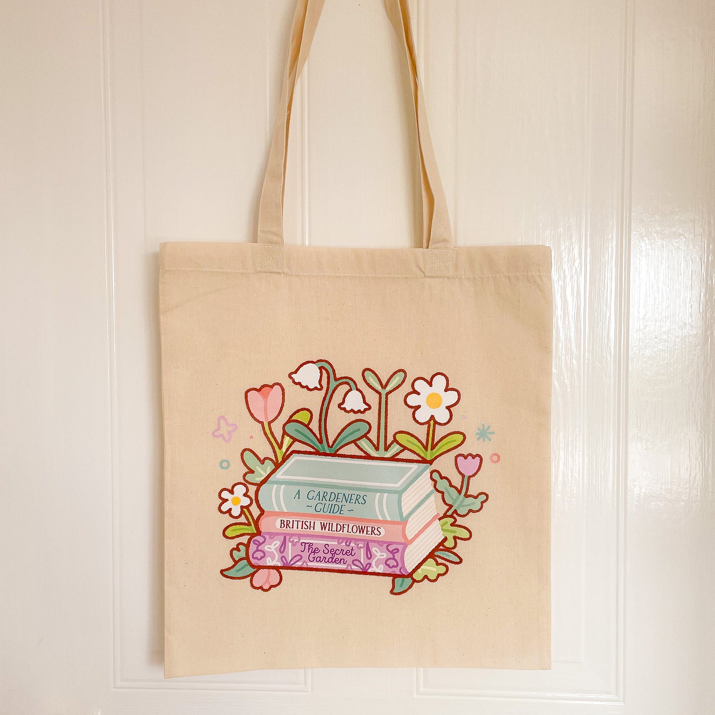 Books & Flowers Tote Bag