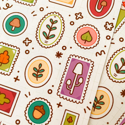 Autumnal Stamps - Sticker Sheet