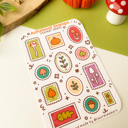 Autumnal Stamps - Sticker Sheet