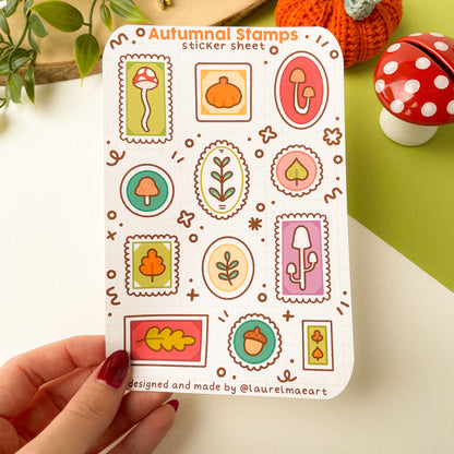 Autumnal Stamps - Sticker Sheet