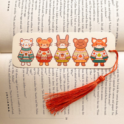 Cozy Knit Friends Bookmark