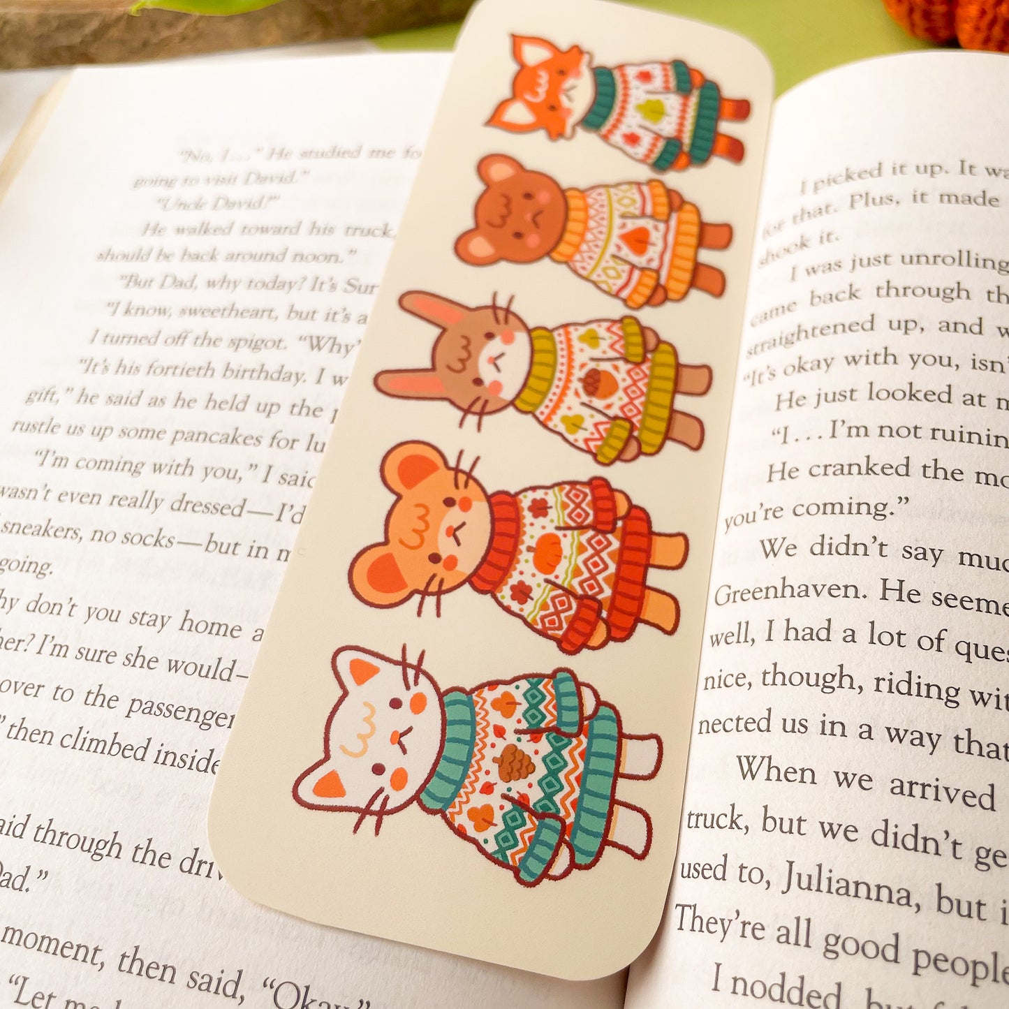 Cozy Knit Friends Bookmark