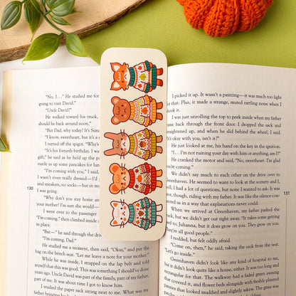 Cozy Knit Friends Bookmark