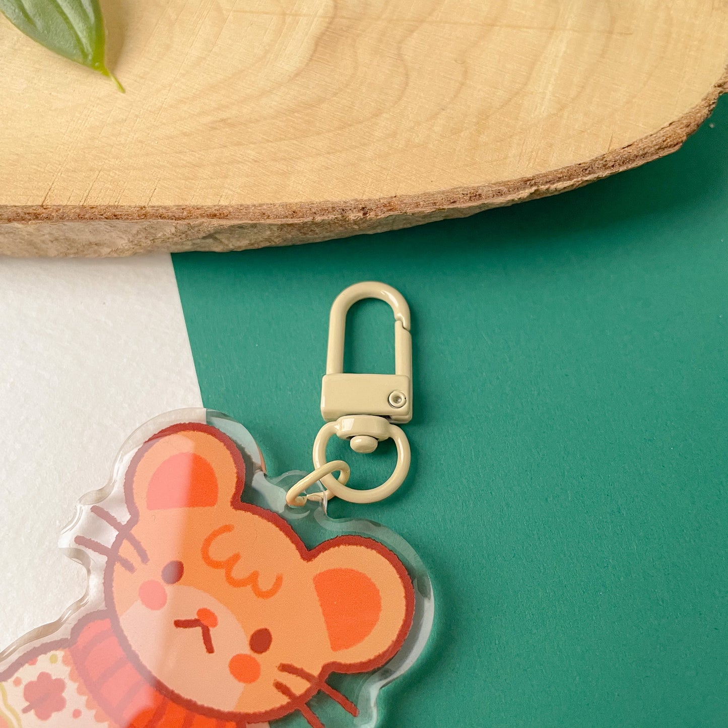 Cozy Knits Mouse - Clear Acrylic Keychain