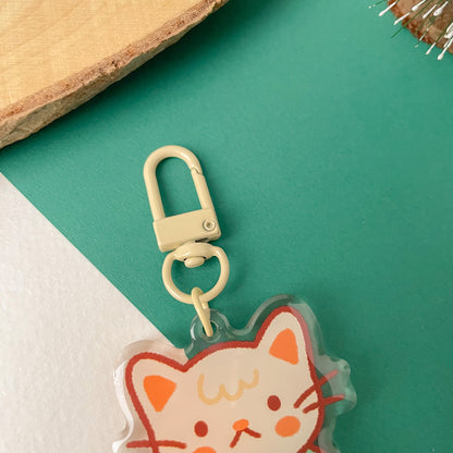 Cozy Knits Cat - Clear Acrylic Keychain