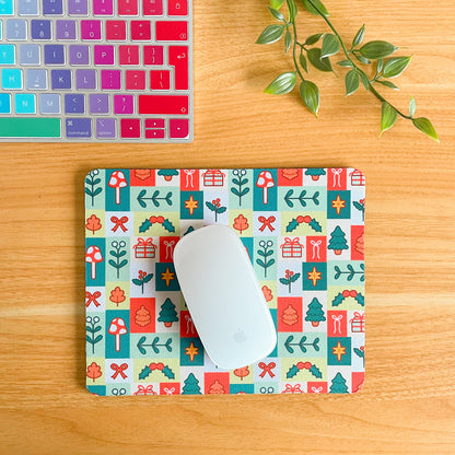 Festive Block Pattern - Rectangle Mouse Mat