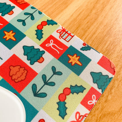 Festive Block Pattern - Rectangle Mouse Mat