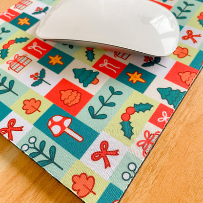 Festive Block Pattern - Rectangle Mouse Mat