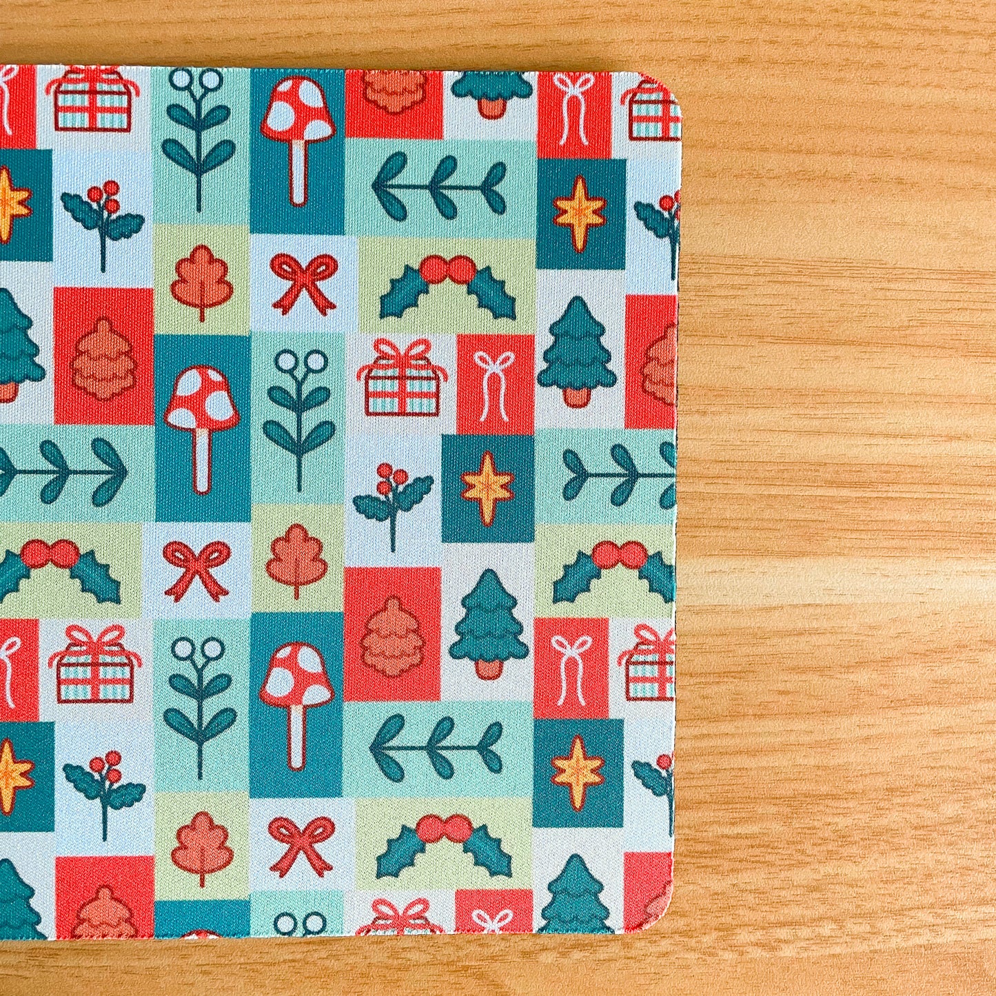 Festive Block Pattern - Rectangle Mouse Mat