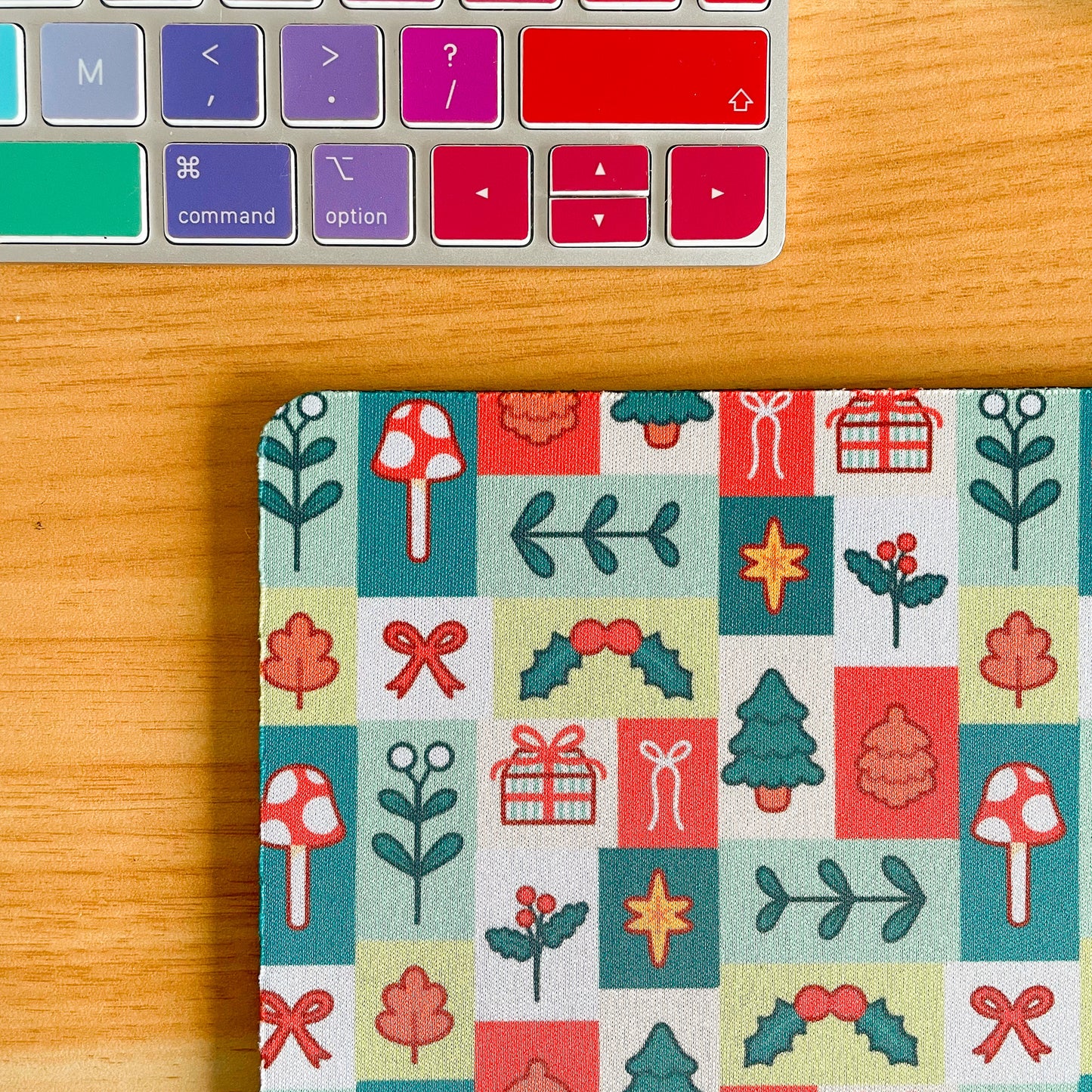 Festive Block Pattern - Rectangle Mouse Mat