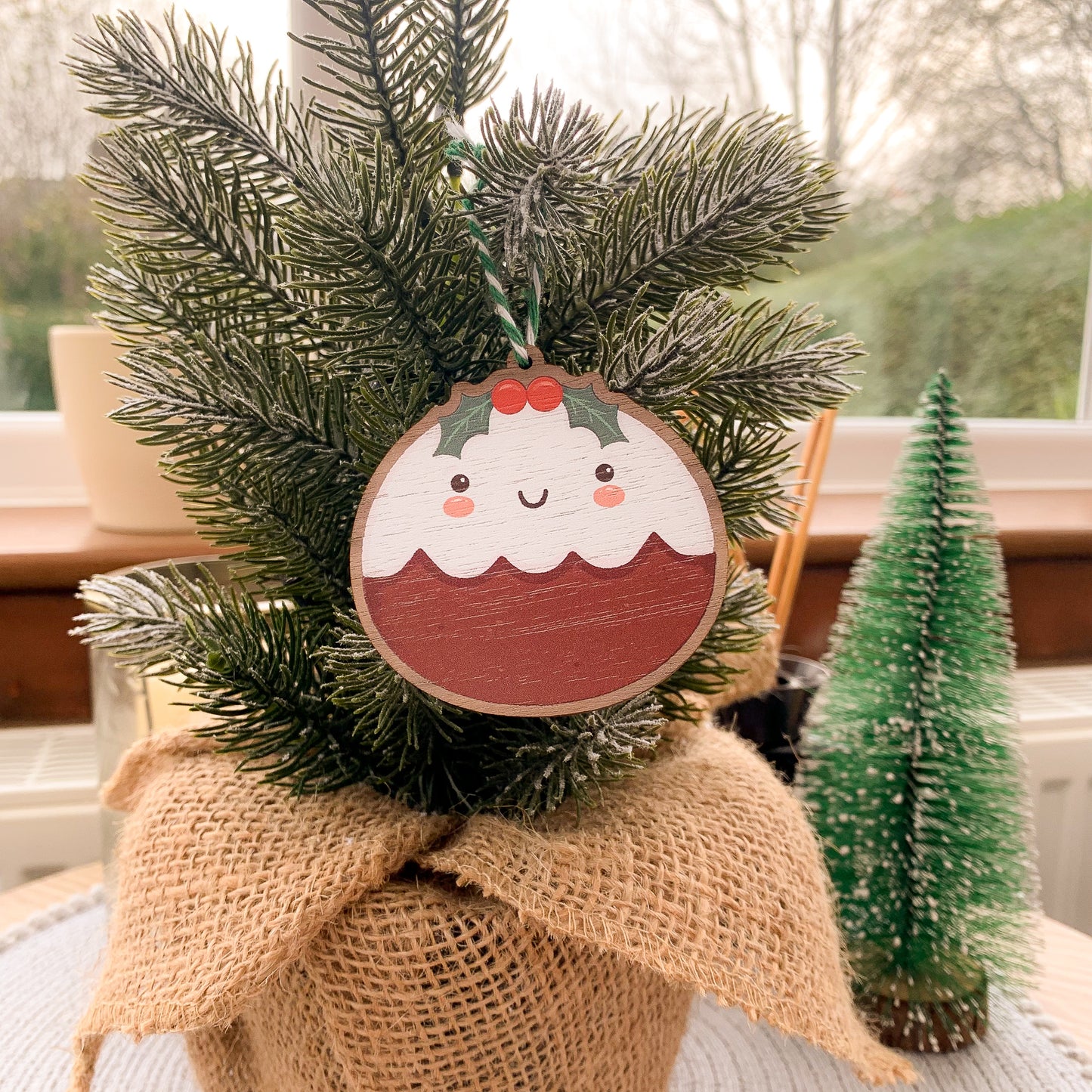 Christmas Pud - Wooden Decoration