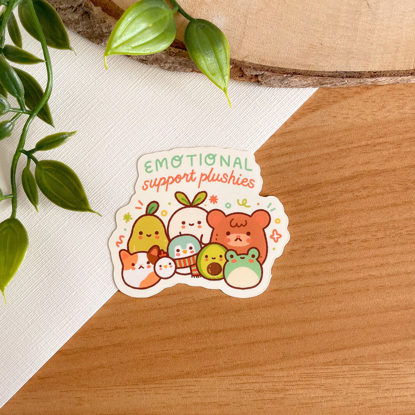 Emotional Support Plushies (Feb 24) - Limited Edition Patreon Matte Vinyl Sticker