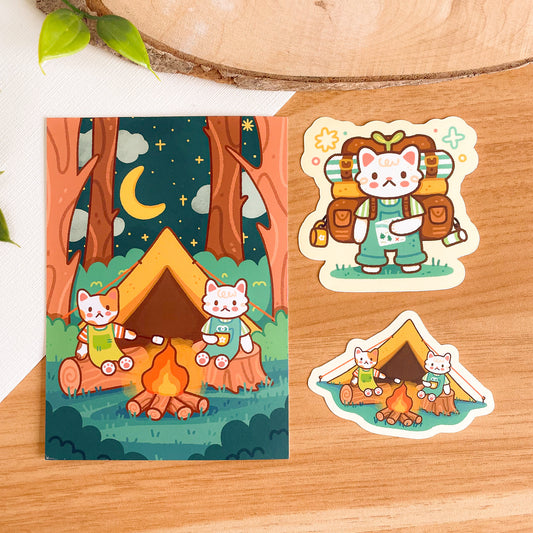 Camping Cats (July 24) Limited Edition Patreon Mushy Mail Bundle