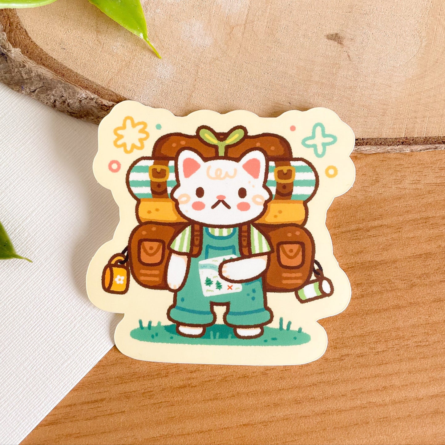 Camping Cat Creme (July 24) - Limited Edition Patreon Matte Vinyl Sticker