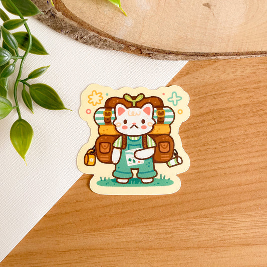 Camping Cat Creme (July 24) - Limited Edition Patreon Matte Vinyl Sticker