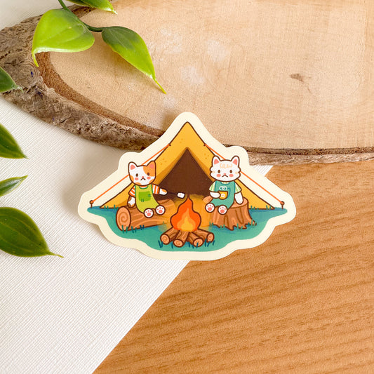 Camping Cats (July 24) - Limited Edition Patreon Matte Vinyl Sticker