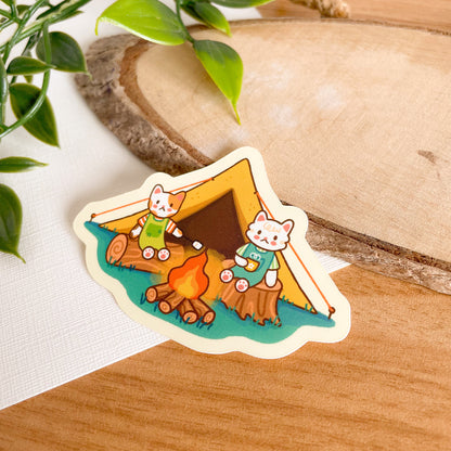 Camping Cats (July 24) - Limited Edition Patreon Matte Vinyl Sticker