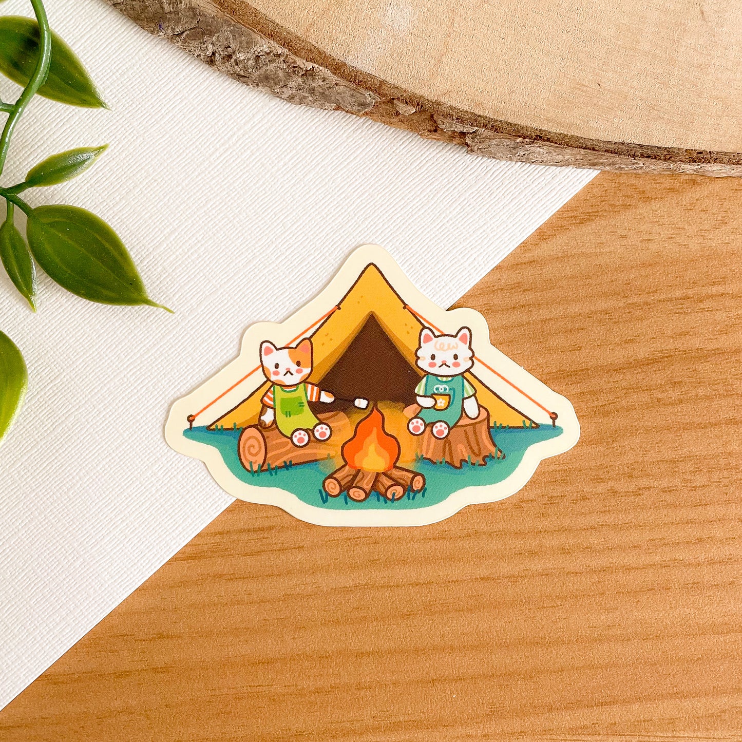 Camping Cats (July 24) - Limited Edition Patreon Matte Vinyl Sticker