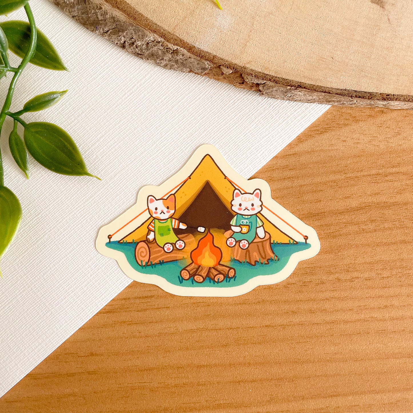 Camping Cats (July 24) - Limited Edition Patreon Matte Vinyl Sticker