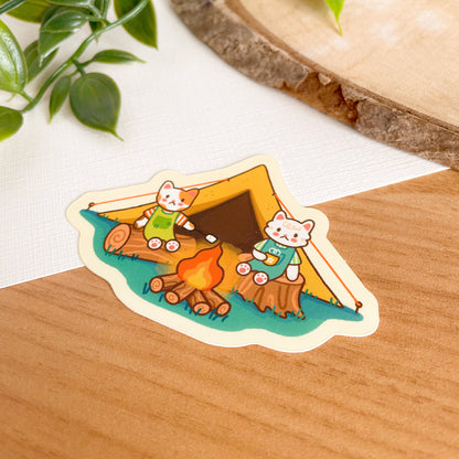 Camping Cats (July 24) - Limited Edition Patreon Matte Vinyl Sticker