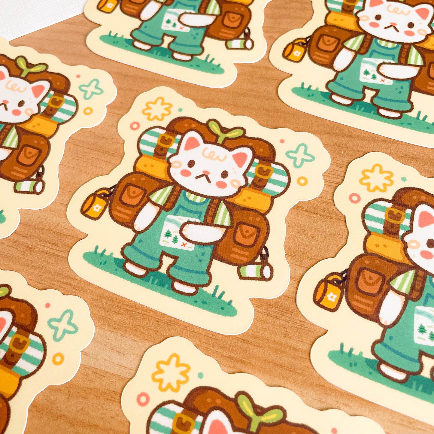 Camping Cat Creme (July 24) - Limited Edition Patreon Matte Vinyl Sticker