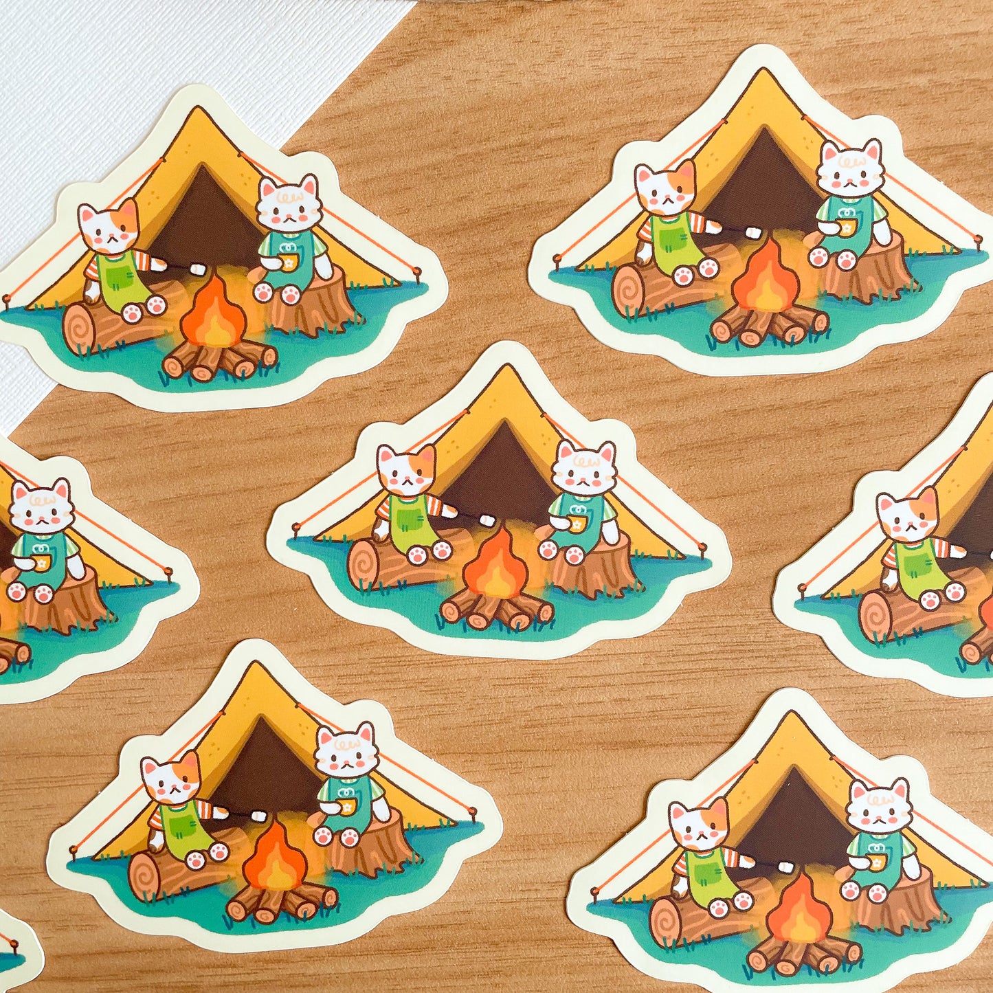 Camping Cats (July 24) - Limited Edition Patreon Matte Vinyl Sticker