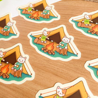 Camping Cats (July 24) - Limited Edition Patreon Matte Vinyl Sticker