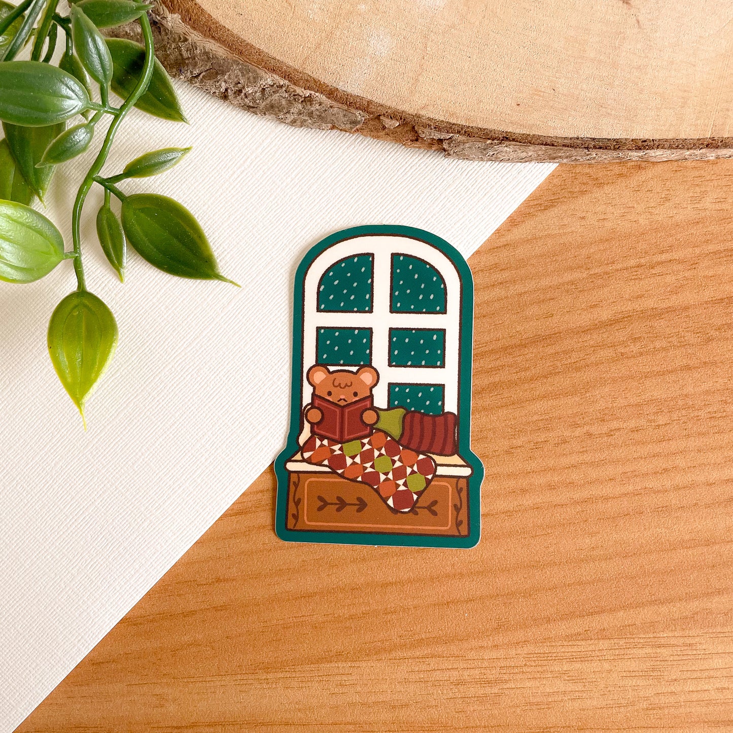 Bookish Bear (Nov 24) - Limited Edition Patreon Matte Vinyl Sticker