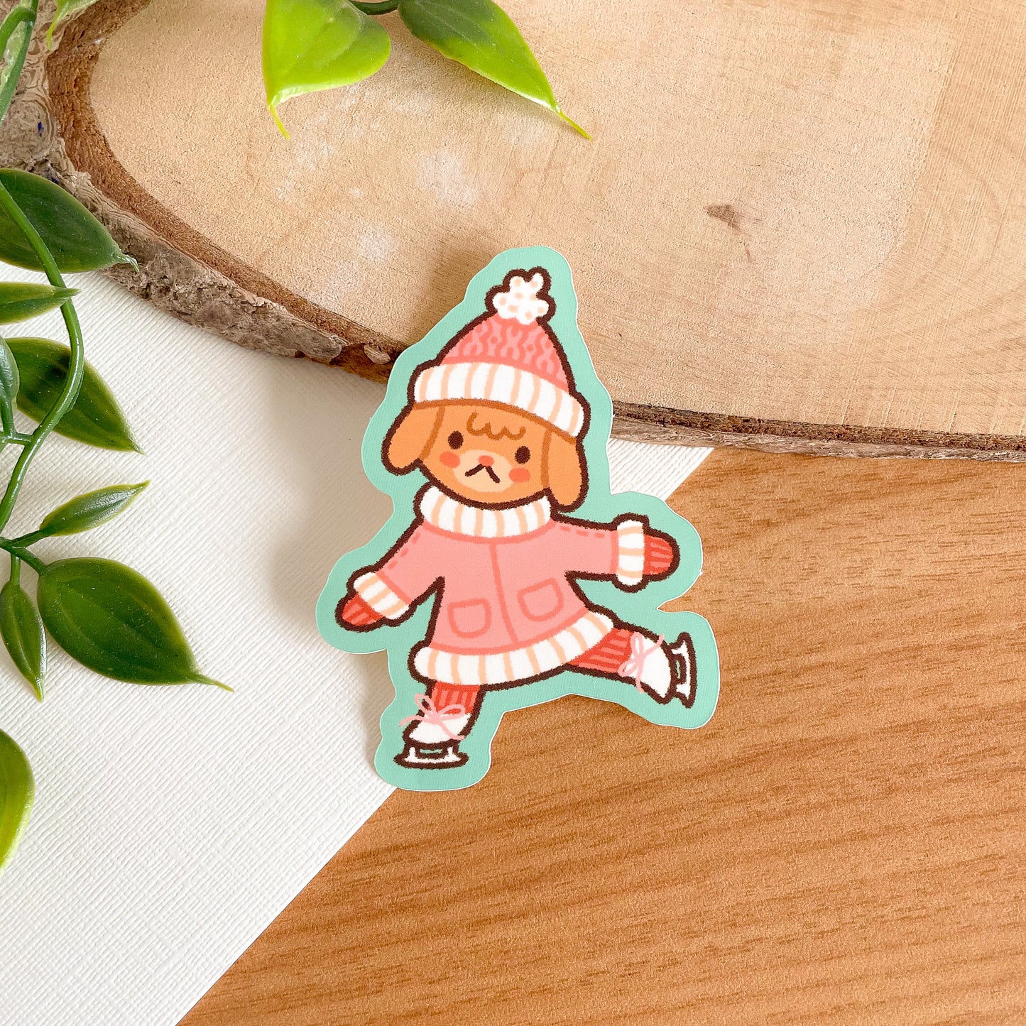 Winter Skating Dog (Dec 24) - Limited Edition Patreon Matte Vinyl Sticker