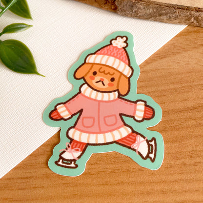 Winter Skating Dog (Dec 24) - Limited Edition Patreon Matte Vinyl Sticker