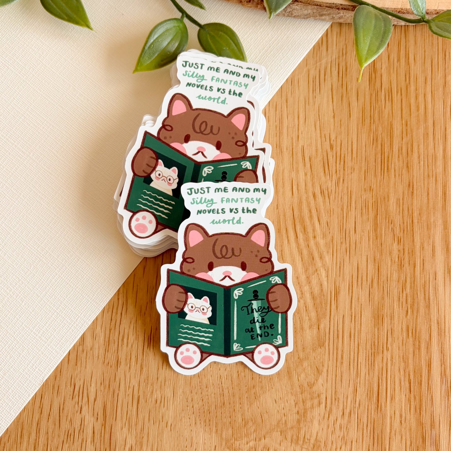 Just Me and My Silly Fantasy Novels - Matte Vinyl Sticker