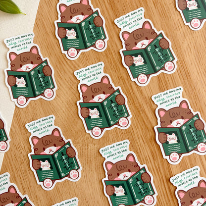 Just Me and My Silly Fantasy Novels - Matte Vinyl Sticker