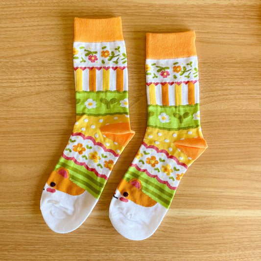 Brûlée the Cat Daisy Pattern - Cotton Socks