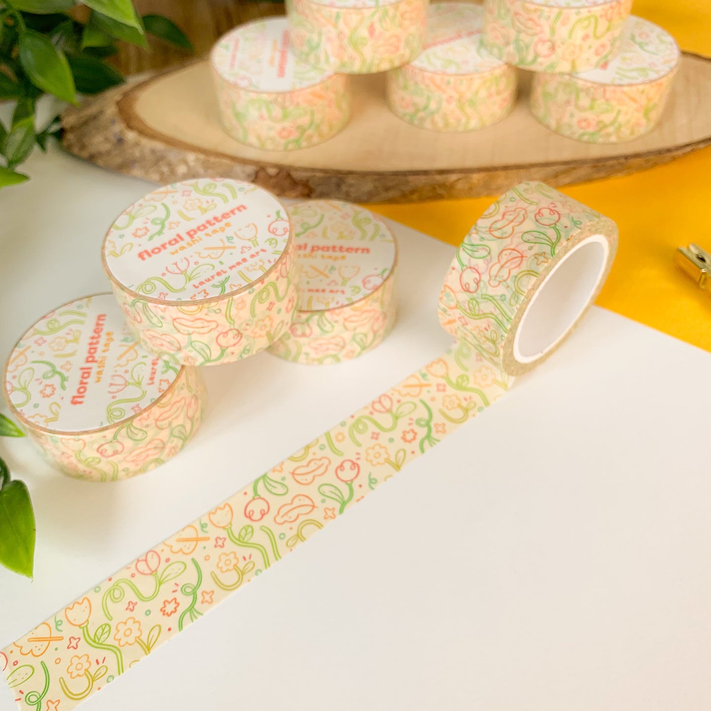 Floral Pattern - Chunky Washi Tape