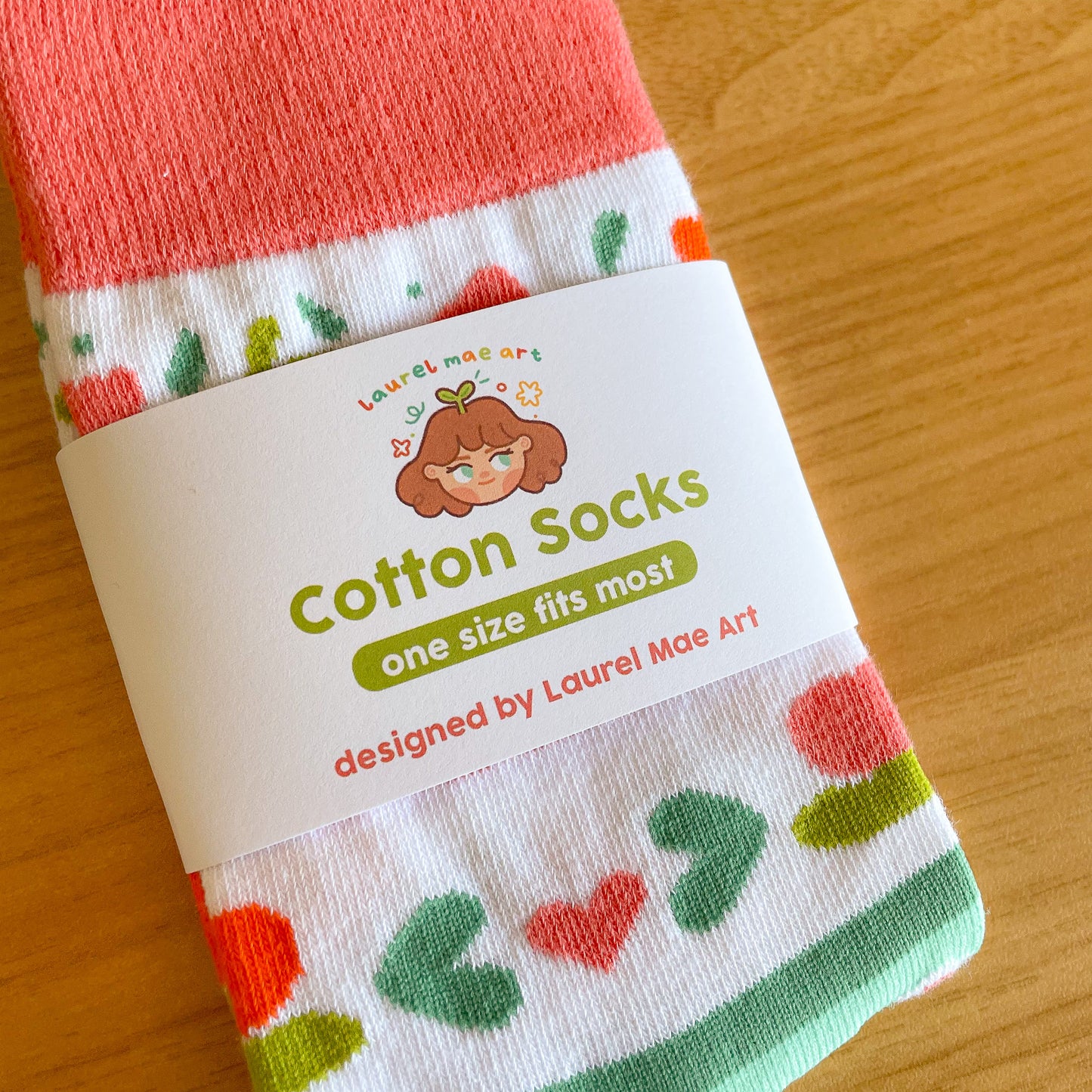 Crème the Cat Tulip Pattern - Cotton Socks