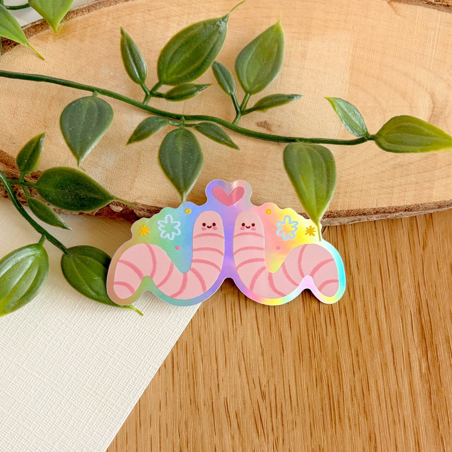 Worm Besties - Iridescent Sticker