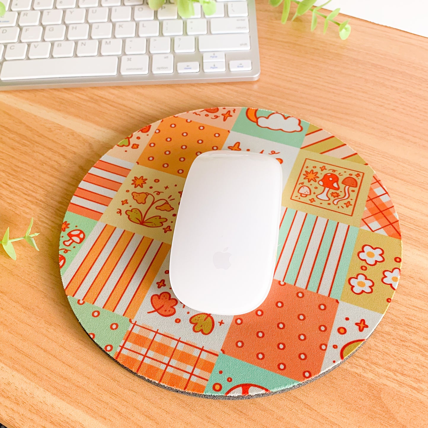 Pretty Patchwork - Round Mouse Mat