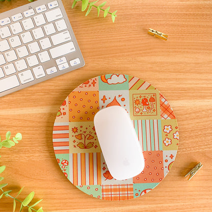 Pretty Patchwork - Round Mouse Mat