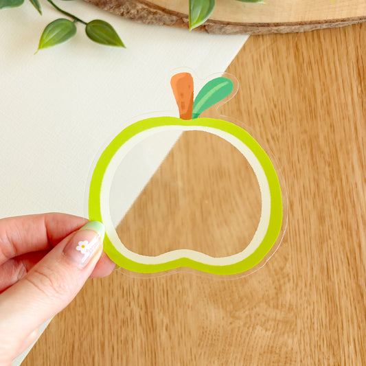 Green Apple Frame - Clear Vinyl Sticker