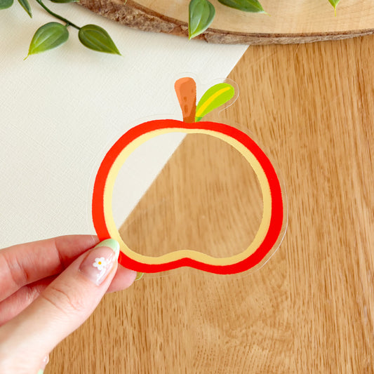 Red Apple Frame - Clear Vinyl Sticker