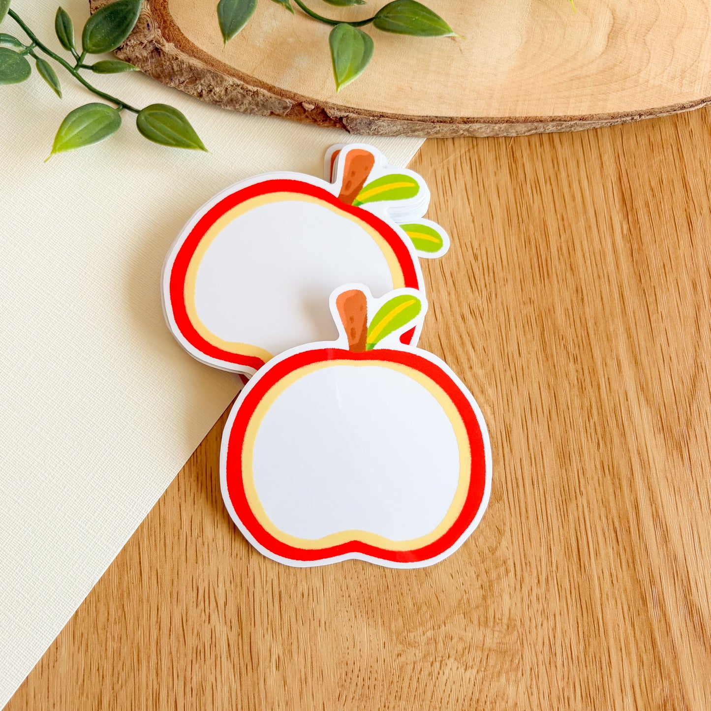 Red Apple Frame - Clear Vinyl Sticker
