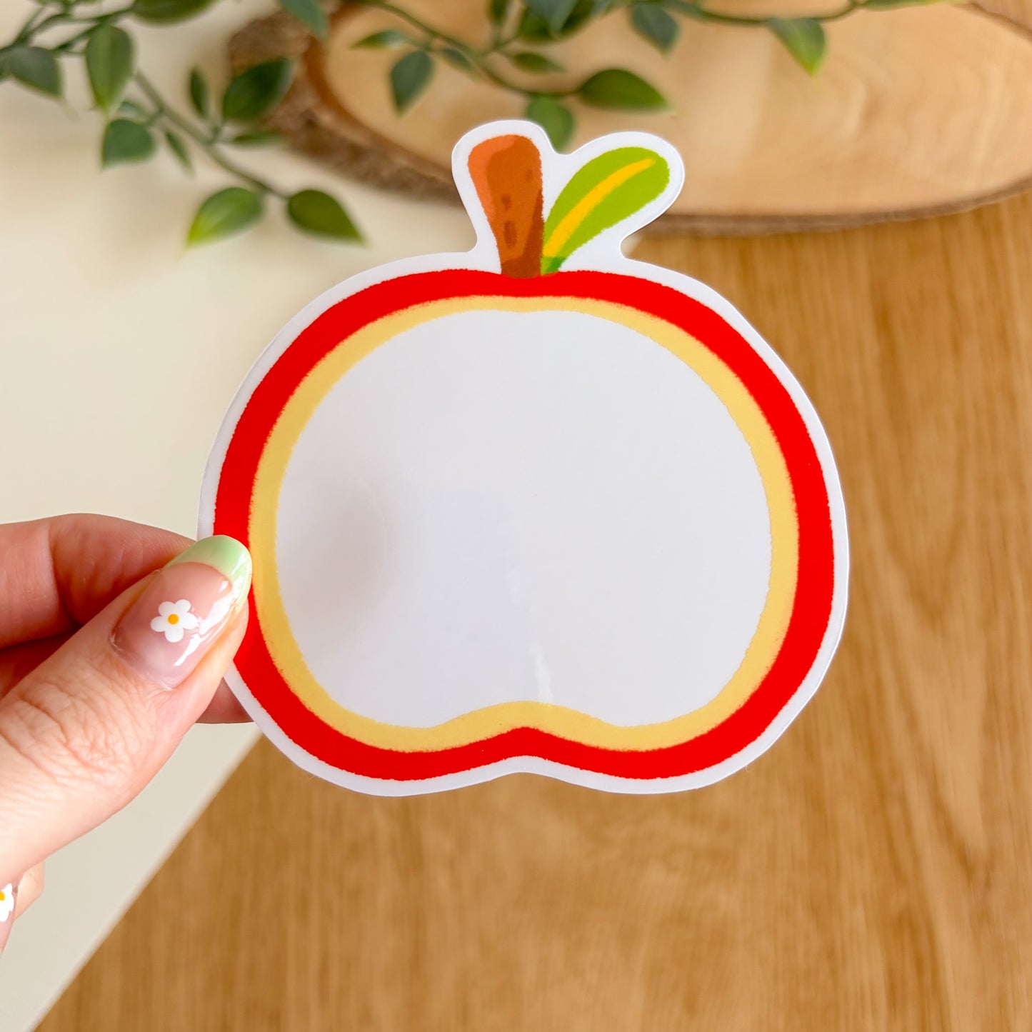 Red Apple Frame - Clear Vinyl Sticker