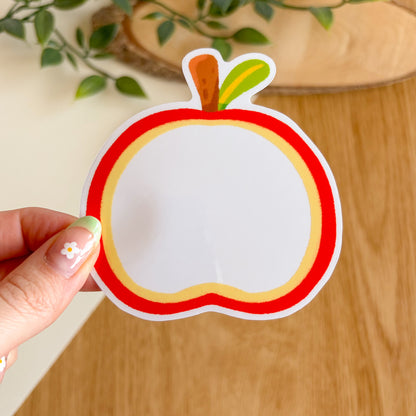 Red Apple Frame - Clear Vinyl Sticker