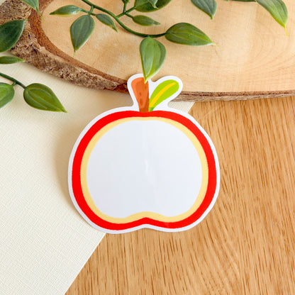 Red Apple Frame - Clear Vinyl Sticker